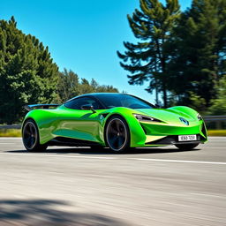 A sleek and modern electric sports car from Renault, showcasing a futuristic design with smooth curves, bold lines, and an aerodynamic shape