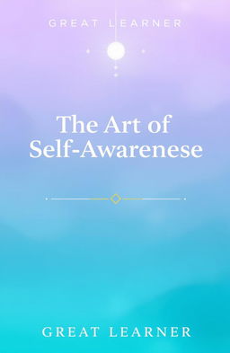 A captivating book cover for 'The Art of Self-Awareness' by Great Learner, featuring an abstract design symbolizing introspection and mindfulness