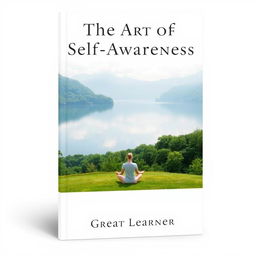 A minimalist and elegant book cover design for 'The Art of Self-Awareness' by Great Learner