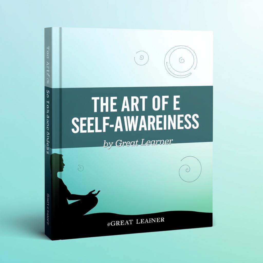 A sleek and modern book cover design for 'The Art of Self-Awareness' by Great Learner