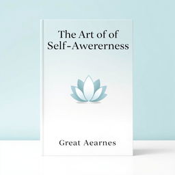 An inspirational book cover for 'The Art of Self-Awareness' by Great Learner, featuring a minimalist design that emphasizes clarity and focus