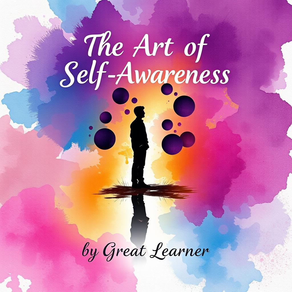 A captivating and artistic book cover for 'The Art of Self-Awareness' by Great Learner