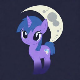 A My Little Pony character's cutie mark, distorted and overlaid with a moon, designed in the style of a glitch art