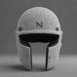 Generate an imaginative image of a helmet meticulously created from the letters N, O, and A. Maintain a clear recognition of the letters while ensuring the helmet's practical design.