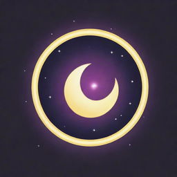 A cutie mark emblem from My Little Pony, incorporating elements of a glowing moon