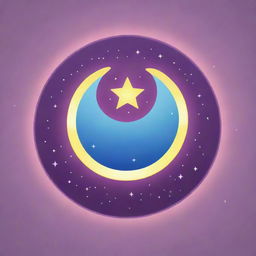 A cutie mark emblem from My Little Pony, incorporating elements of a glowing moon