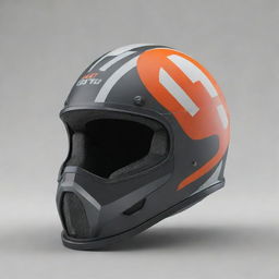 Create a unique image of a helmet whose design is influenced by the letters N, O, and A. The helmet should retain its safety features while embodying a creative, edgy aesthetic.