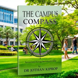 A book cover design featuring the title 'THE CAMPUS COMPASS' by 'DR JONATHAN KIPROP'