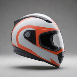 Create a unique image of a helmet whose design is influenced by the letters N, O, and A. The helmet should retain its safety features while embodying a creative, edgy aesthetic.