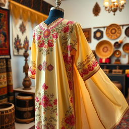 A beautiful traditional baju, showcasing intricate embroidery and vibrant colors