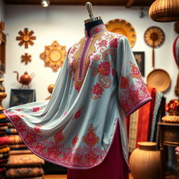 A beautiful traditional baju, showcasing intricate embroidery and vibrant colors