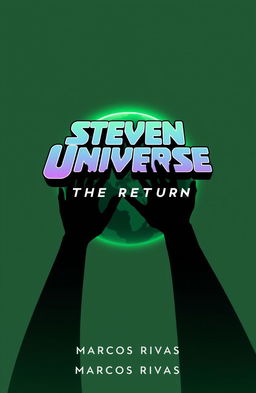 A striking and vivid representation of the title "Steven Universe: The Return" in a clear and distinct style reminiscent of the original series