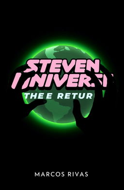 A striking and vivid representation of the title "Steven Universe: The Return" in a clear and distinct style reminiscent of the original series