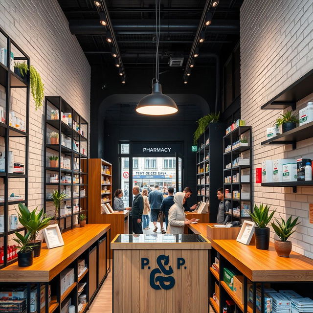 A modern pharmacy located on Gran Vía, Madrid