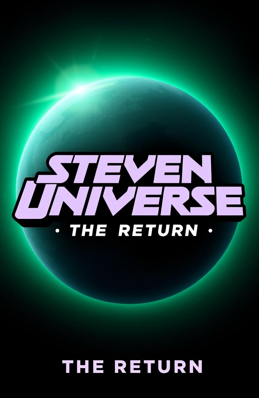 A title card for a fictional project inspired by Steven Universe, featuring the text 'Steven Universe: The Return' in a sharp, eye-catching font reminiscent of the original series