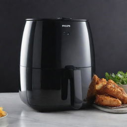 A detailed image of a Philips 9270 air fryer, showcasing its sleek design with metallic finish.