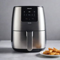 A detailed image of a Philips 9270 air fryer, showcasing its sleek design with metallic finish.