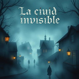 An atmospheric and mysterious cover illustration depicting a fog-shrouded village that appears almost ethereal and elusive