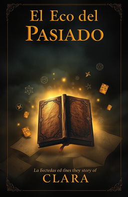 A dark and nebulous background exuding an aura of mystery for the cover of 'El Eco del Pasado'