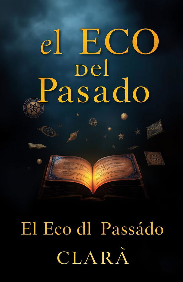 A dark and nebulous background exuding an aura of mystery for the cover of 'El Eco del Pasado'