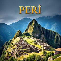 A stunning and realistic view of Machu Picchu, the ancient Incan citadel, set against the dramatic backdrop of the Andes Mountains in Peru
