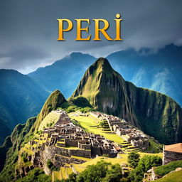 A stunning and realistic view of Machu Picchu, the ancient Incan citadel, set against the dramatic backdrop of the Andes Mountains in Peru