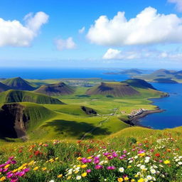 A breathtaking landscape of the Azores Islands, showcasing the stunning natural beauty and diverse scenery