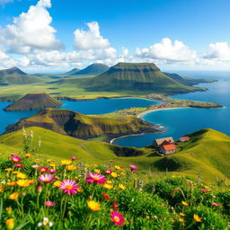 A breathtaking landscape of the Azores Islands, showcasing the stunning natural beauty and diverse scenery