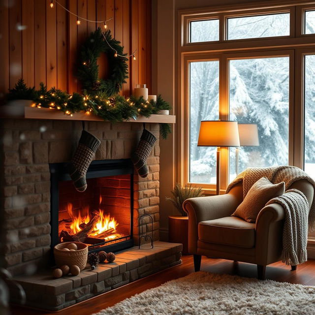 A cozy living room showcasing a beautifully designed fireplace