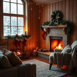 A cozy living room showcasing a beautifully designed fireplace