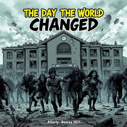 A captivating manga cover for a zombie apocalypse book titled 'The Day The World Changed'