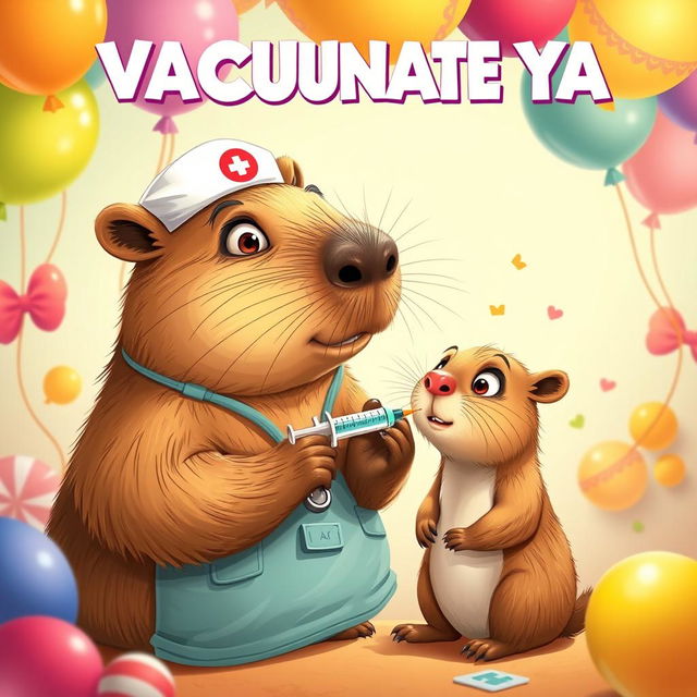 A playful and colorful movie poster for a film titled 'VACUNATE YA'