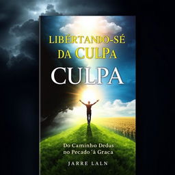 A visually striking e-book cover design that embodies the theme 'Libertando-se da Culpa: O Caminho de Deus do Pecado à Graça'