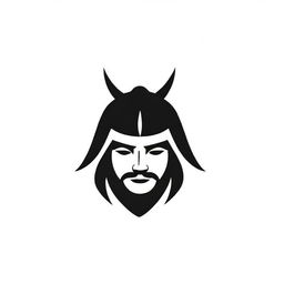 Adjust the previous 'NOA' lettermark to resemble a samurai's helmet. Maintain the strong contrast of the initial black and white design and ensure the helmet's influence is discernible.