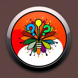 An abstract circular icon representing the concept of 'Best Quizzes Reddit', featuring a vibrant explosion of colors symbolizing creativity and engagement