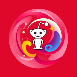 An enhanced abstract icon symbolizing 'Best Quizzes Reddit', designed as a circular shape with a captivating blend of vibrant colors to signify creativity and engagement