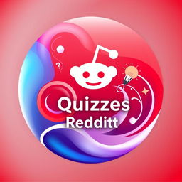 An enhanced abstract icon symbolizing 'Best Quizzes Reddit', designed as a circular shape with a captivating blend of vibrant colors to signify creativity and engagement