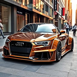 A stunning Audi S2 Berlina with a wide body kit, featuring aggressive styling and sleek lines
