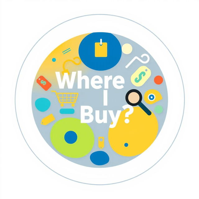 A visually appealing circular icon for the 'Where Do I Buy?' community, designed to embody the spirit of shopping and exploration