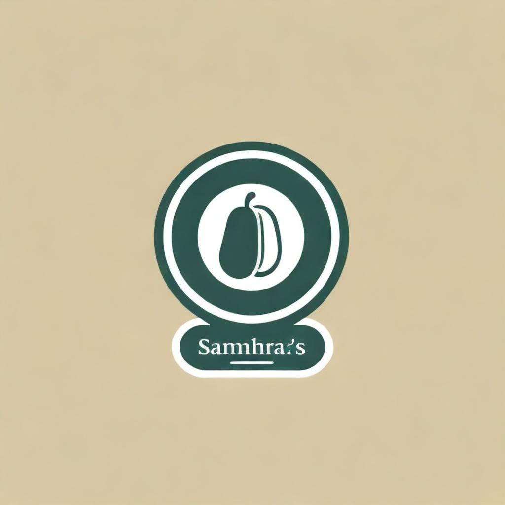 Design an elegant and premium logo for 'Samantha's Homestyle Atchara'. Incorporate symbols representing homecooked food and the distinctiveness of atchara pickles. Use rich colors to reflect an expensive feel.