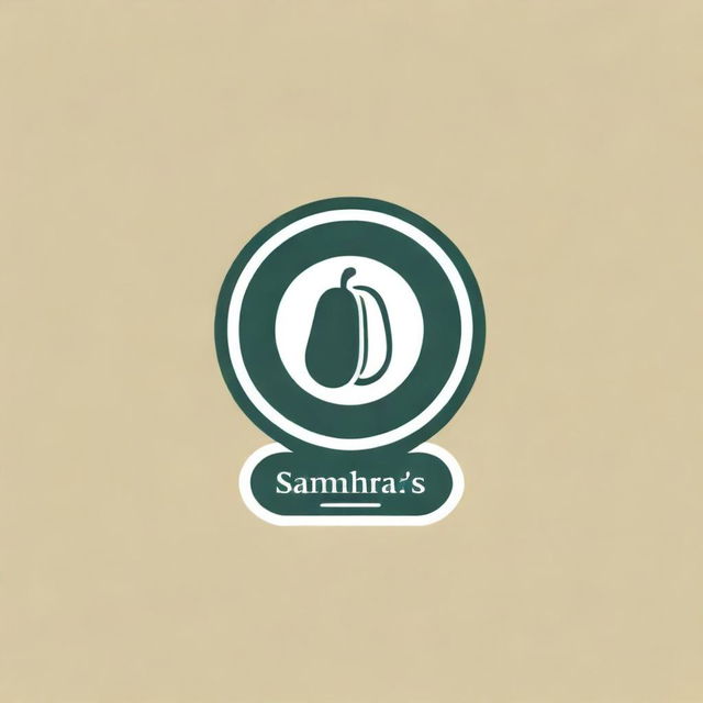 Design an elegant and premium logo for 'Samantha's Homestyle Atchara'. Incorporate symbols representing homecooked food and the distinctiveness of atchara pickles. Use rich colors to reflect an expensive feel.