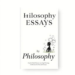 A book cover design for a collection of philosophical essays, featuring a hand-drawn illustration that evokes the essence of philosophy