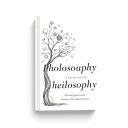 A book cover design for a collection of philosophical essays, featuring a hand-drawn illustration that evokes the essence of philosophy