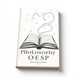 A book cover design for a collection of philosophical poetry, featuring a hand-drawn illustration that embodies the essence of philosophy