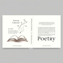 A book cover design for a collection of philosophical poetry, featuring a hand-drawn illustration that embodies the essence of philosophy