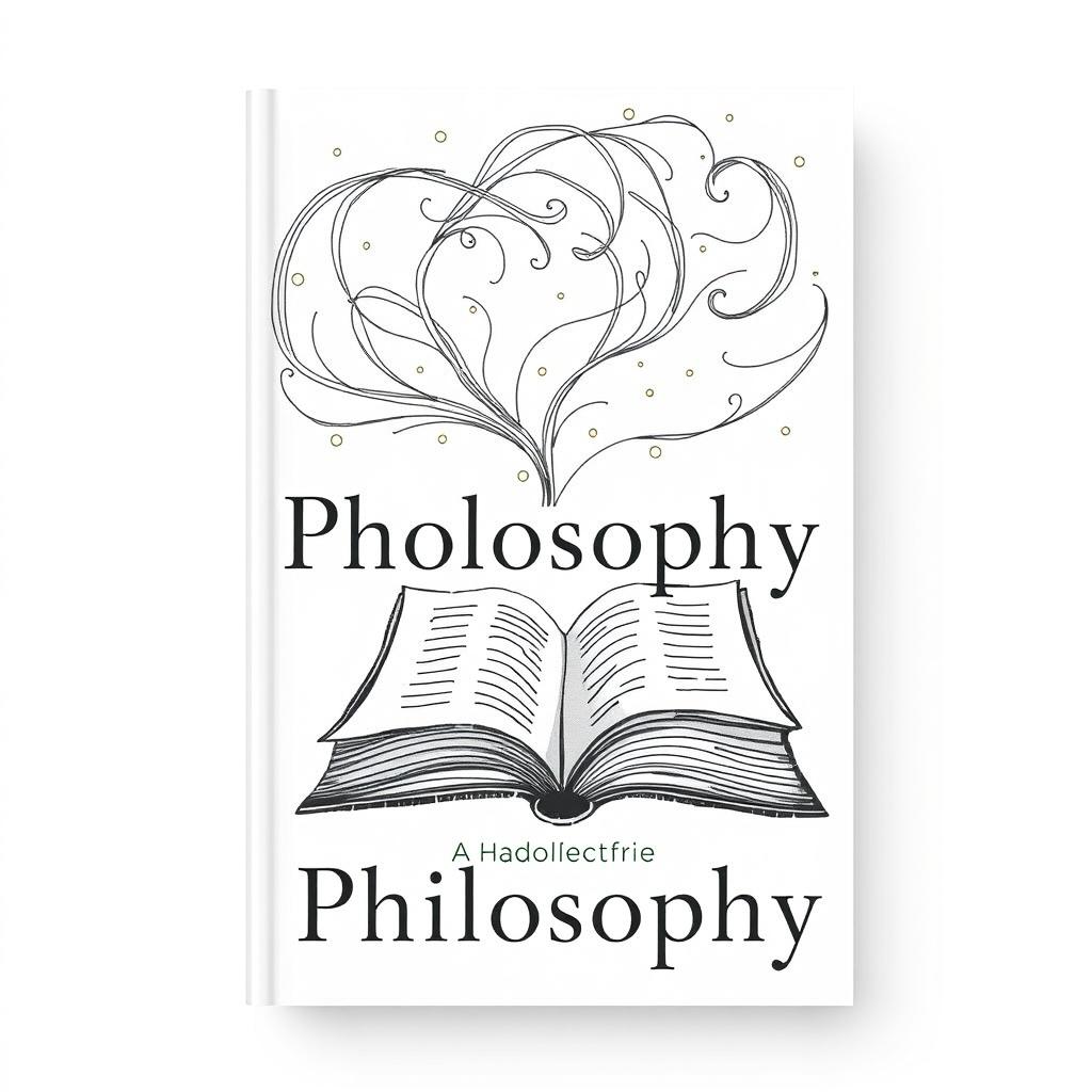 A book cover design for a collection of philosophical poetry, featuring a hand-drawn illustration that embodies the essence of philosophy