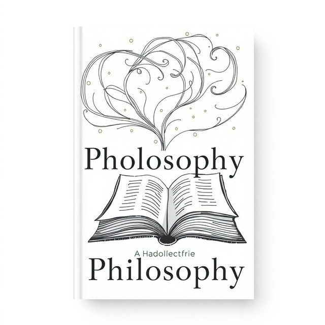 A book cover design for a collection of philosophical poetry, featuring a hand-drawn illustration that embodies the essence of philosophy