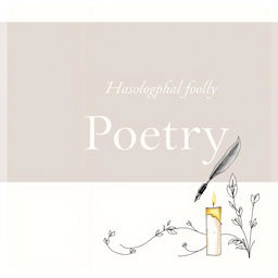 A book cover design for a collection of philosophical poetry, featuring a hand-drawn illustration that beautifully represents the essence of poetry