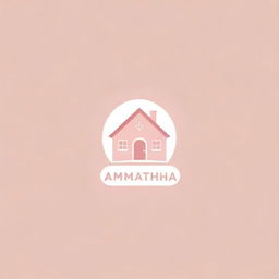 Create a logo with the name 'Samantha Homestyle Atchara'. It should incorporate a charming, homely aesthetic with pink shades as the primary color palette.