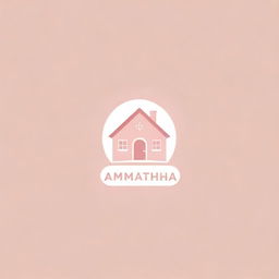 Create a logo with the name 'Samantha Homestyle Atchara'. It should incorporate a charming, homely aesthetic with pink shades as the primary color palette.